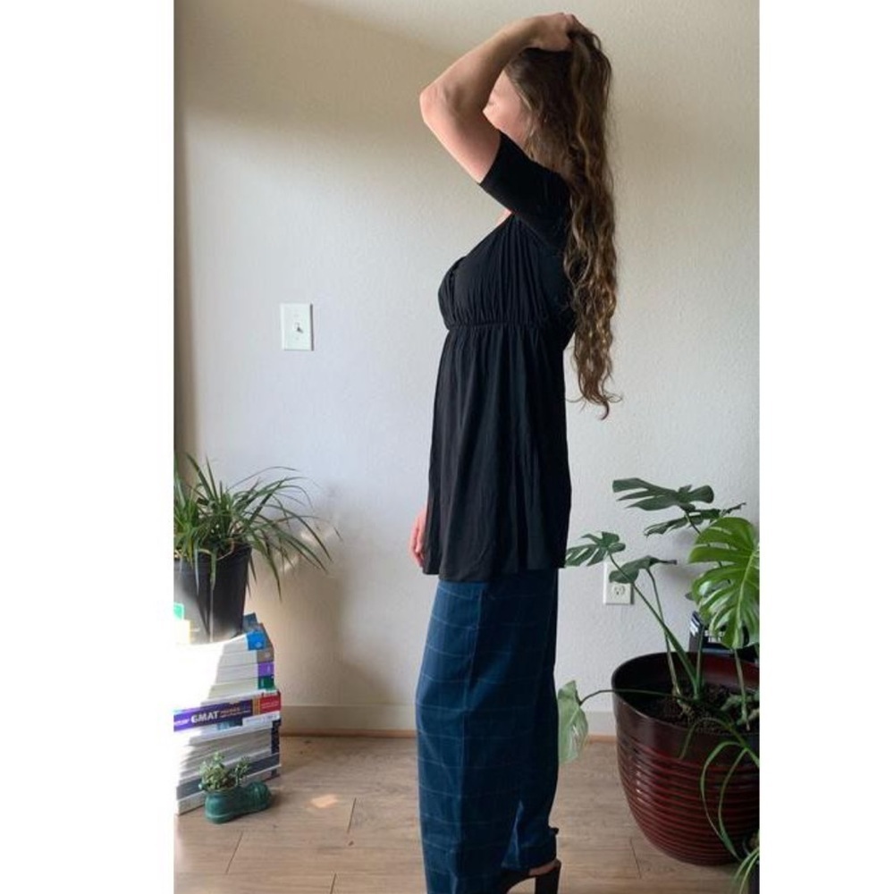 Ingrid & Isabel Maternity Top Elbow Sleeve V-Neck Nursing Tunic Top Black XXL - Picture 4 of 11